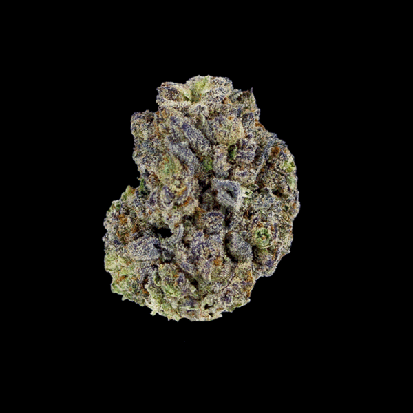 360-degree GIF of Birthday Cake THCa flower by BOOM, showing off dense, frosty buds with a sweet, vanilla-like aroma