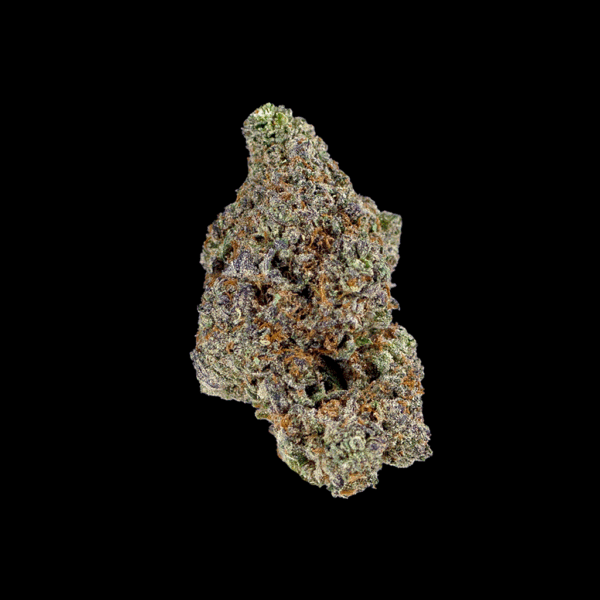 360 view of Biscotti THCa flower, dense frosty buds with earthy, nutty aroma, premium strain from BOOM.