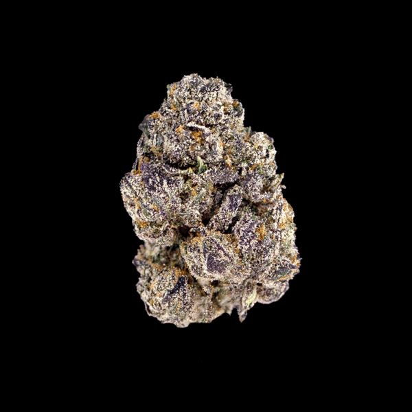 Pink Runtz THCa top shelf flower 360 view, showcasing full bud structure, pink,green, purple hues, and frosty trichomes