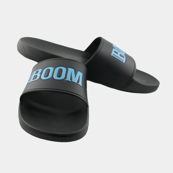 Front and side view of Slides(slippers) with Boom Logo